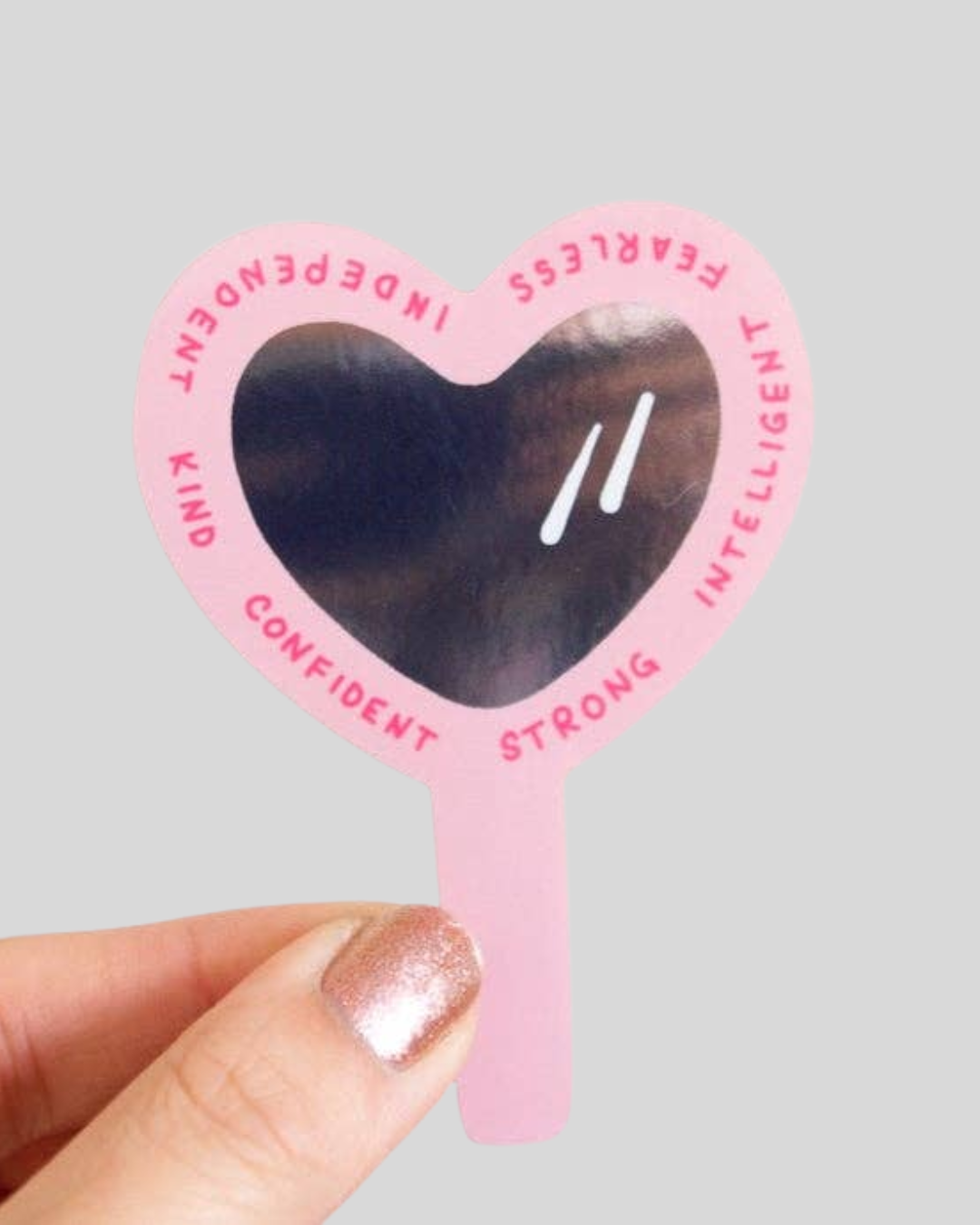 Positive Affirmations Vinyl Sticker- Cute Pink Heart