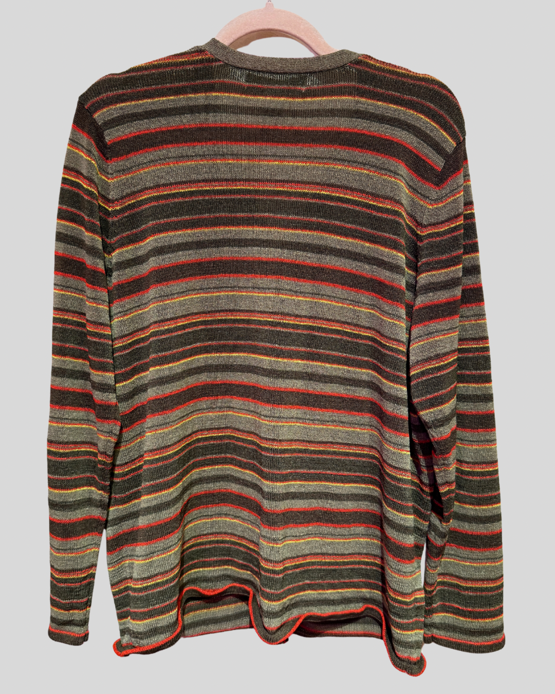 Vintage Jones NY Brown Multicolor Stripe Cardigan (1X)