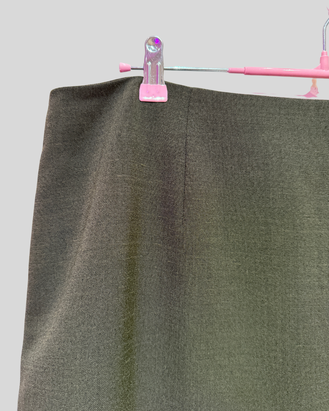 Vintage Alfani Olive Green Pleated Hem Skirt (18)