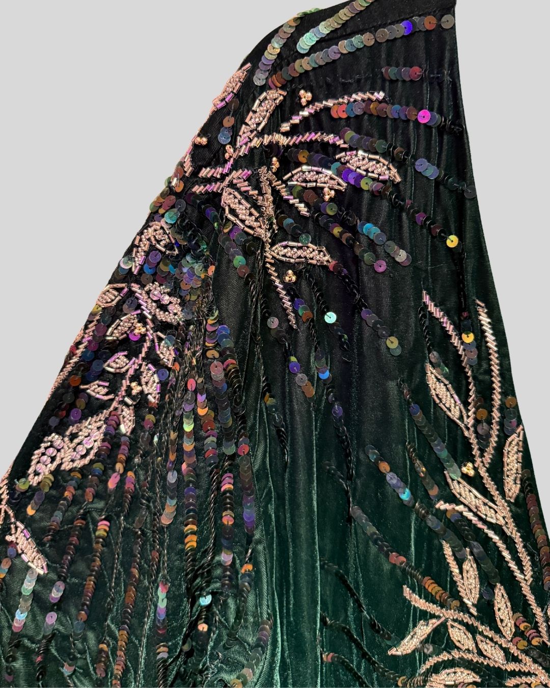 Asos Green Velvet Beaded Duster Dress (14)