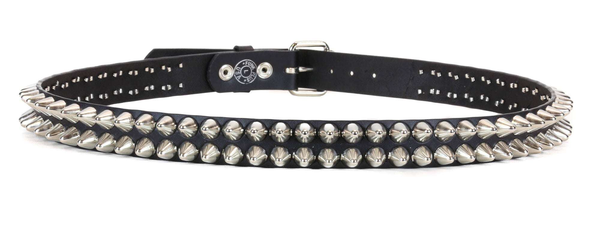 Genuine Leather Two Stud Silver Belt 40-44 Waist