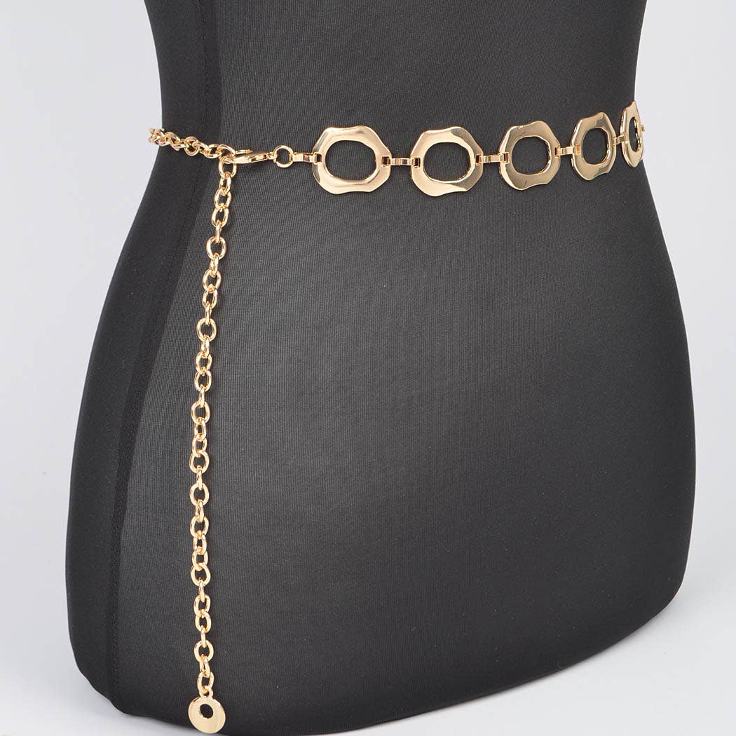 Hammered Plus Size Chain Belt: Silver