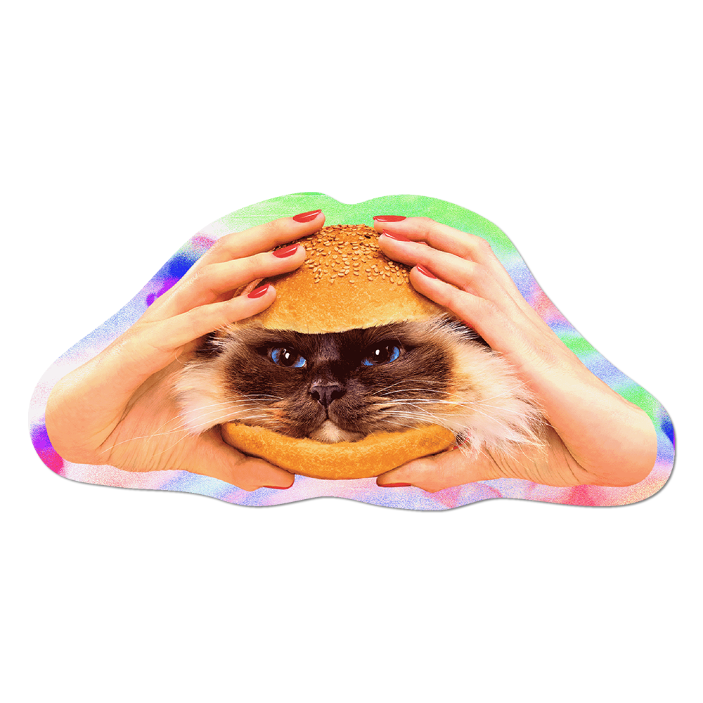 Holographic Catburger Sticker