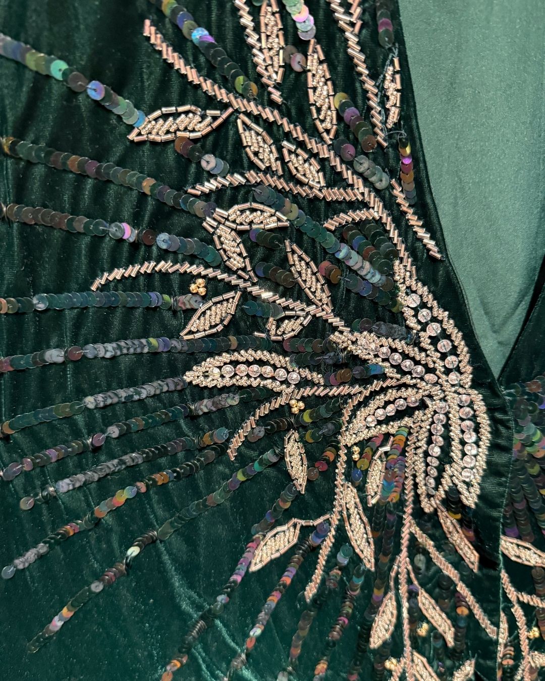 Asos Green Velvet Beaded Duster Dress (14)