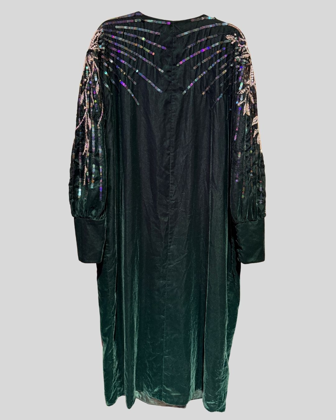 Asos Green Velvet Beaded Duster Dress (14)