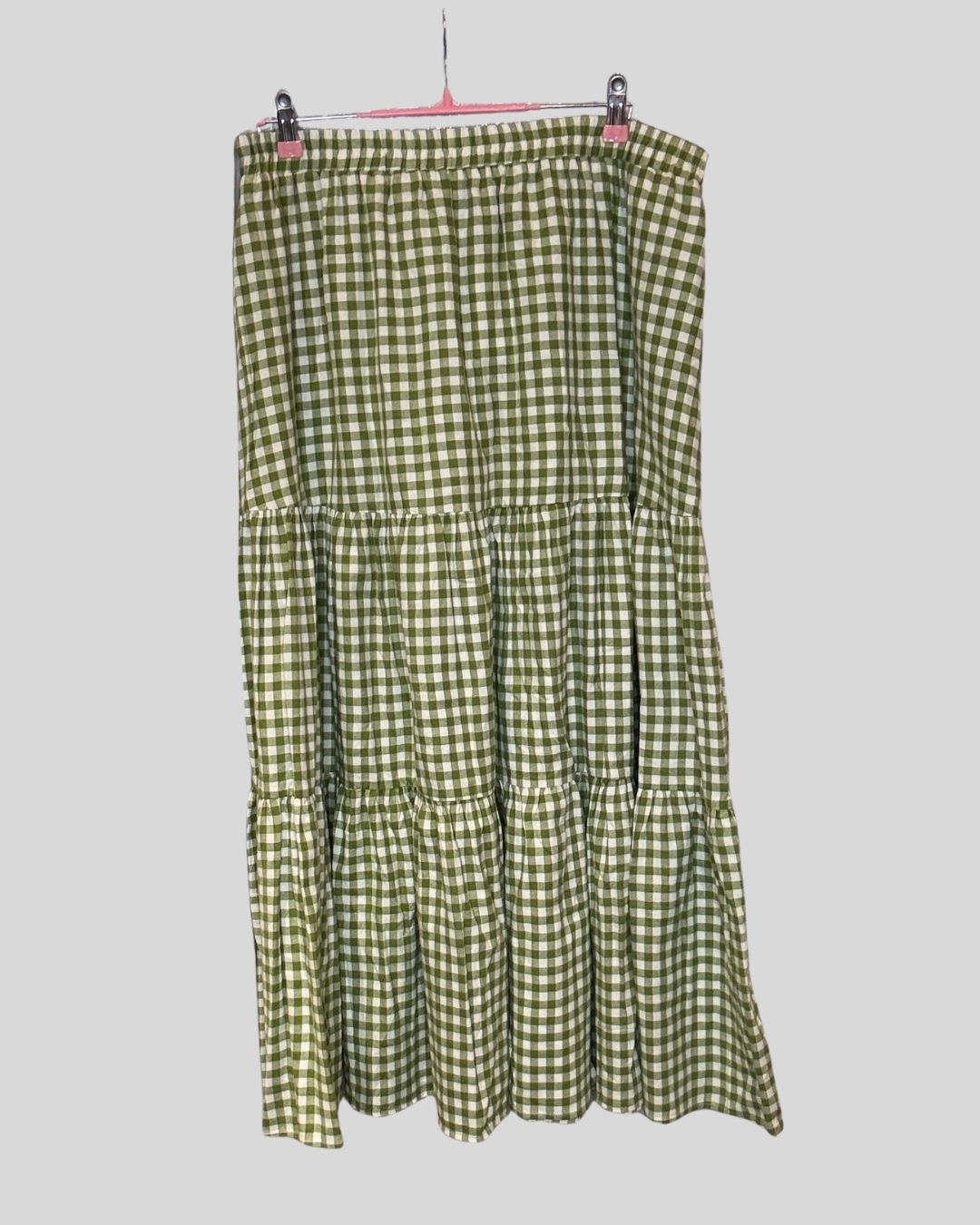 Shiny by Nature green gingham skirt (2X FITS 1X)