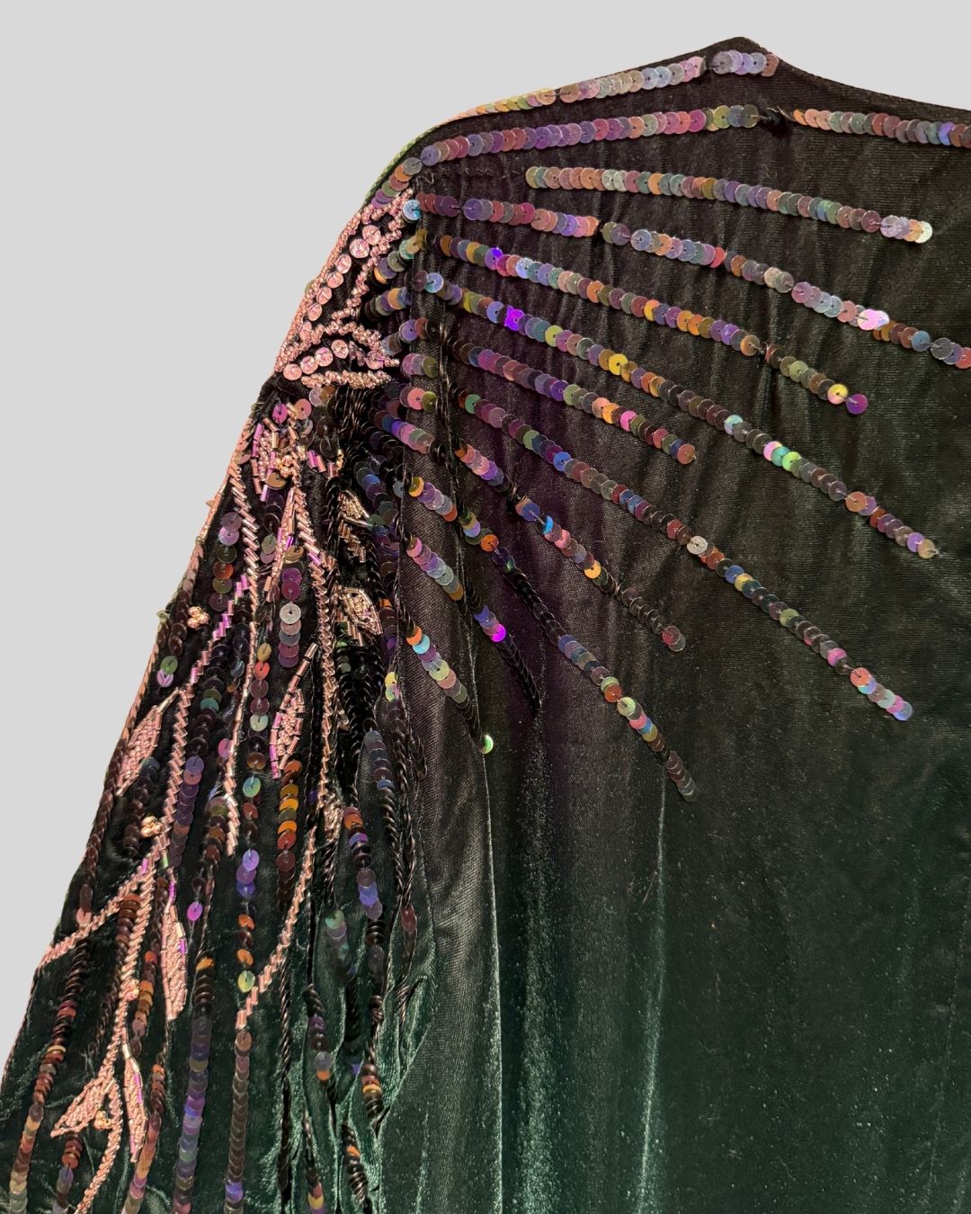 Asos Green Velvet Beaded Duster Dress (14)