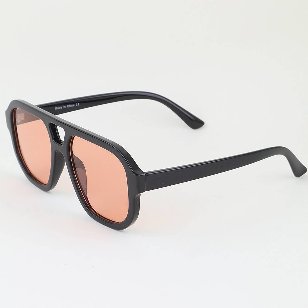 Minimal Straight Aviator Tinted Sunglasses: MIX