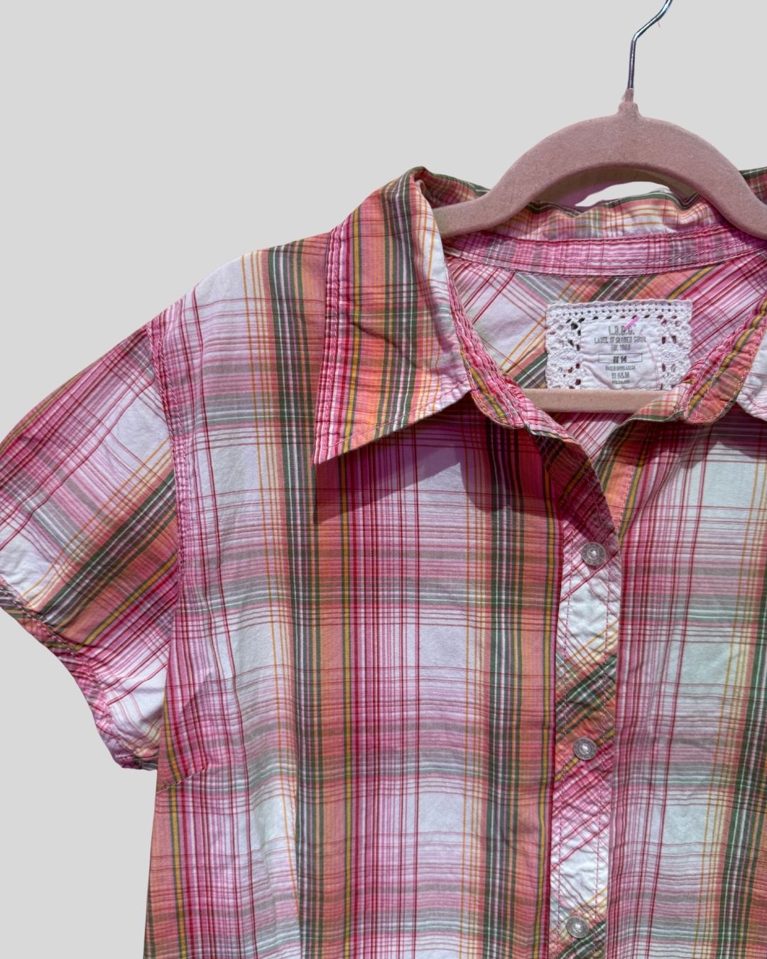 H&m Pink/Orange Plaid Dress (14 40W)