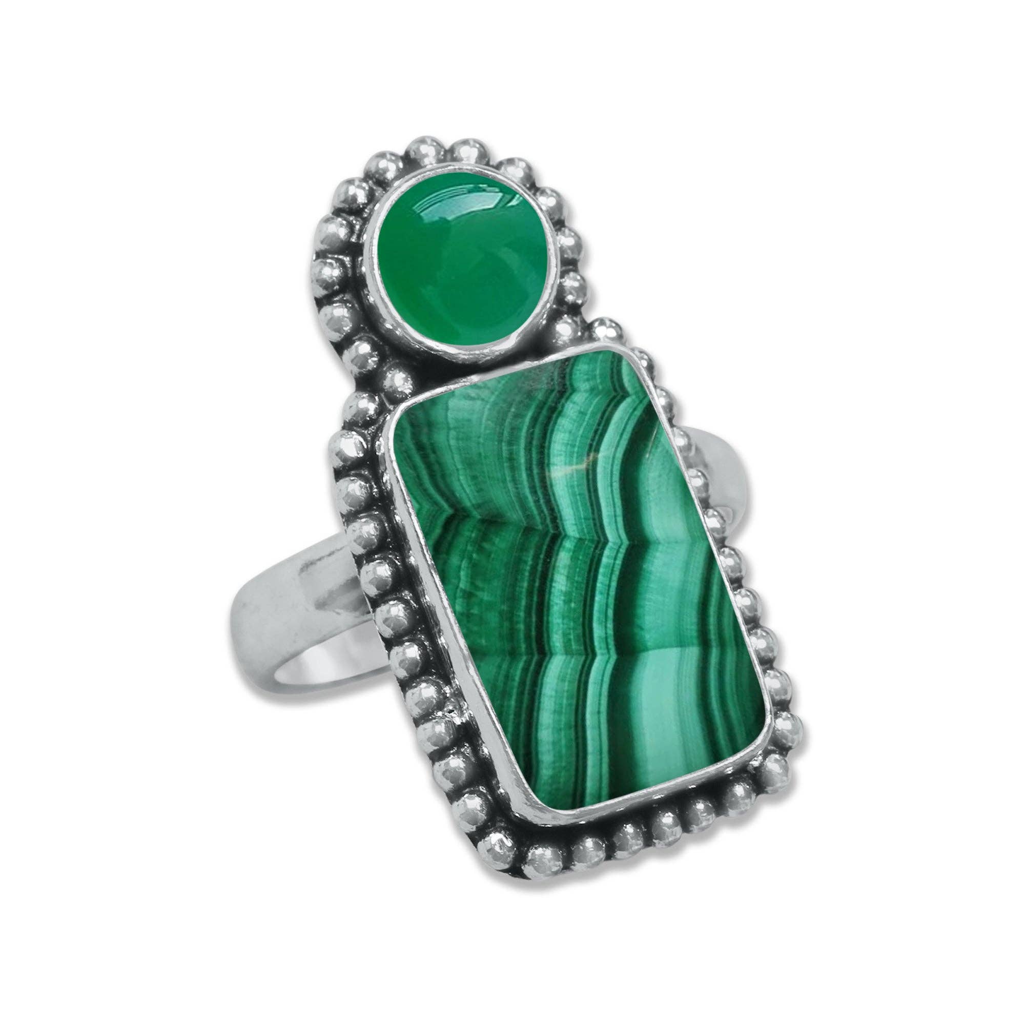 Multi-Stone Rings – Silver-Plated, Handmade, Boho Gemstone Combinations (US Sizes 6–10, Non-Adjustable) | Wholesale: 10 Rings