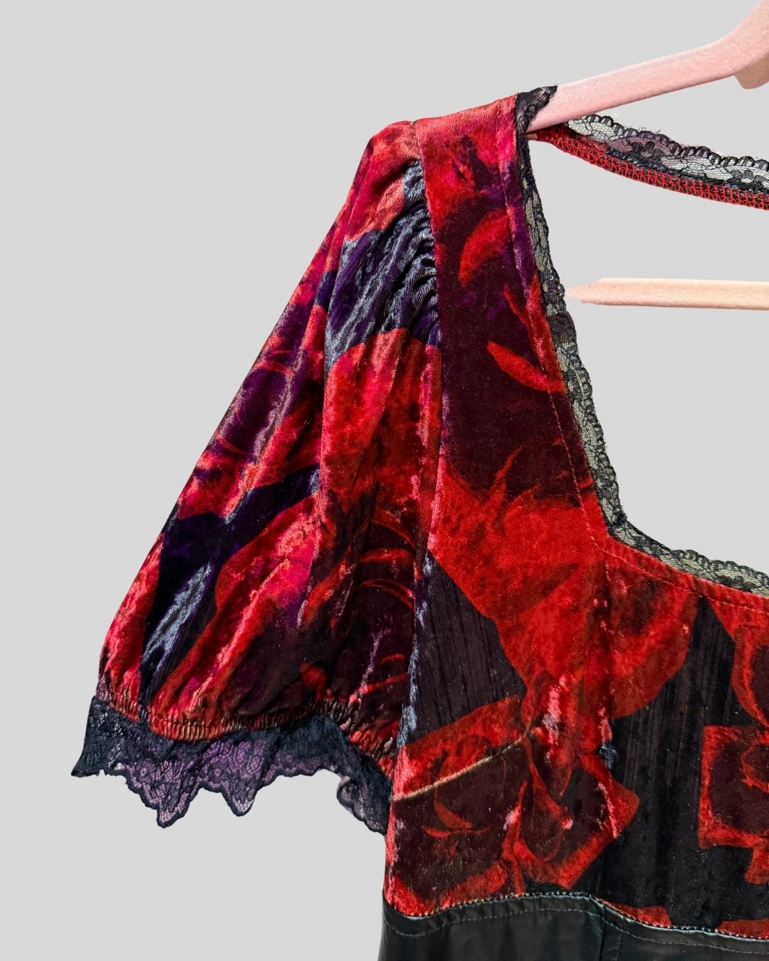 ROMWE Red Velvet Rose Dress (2X)