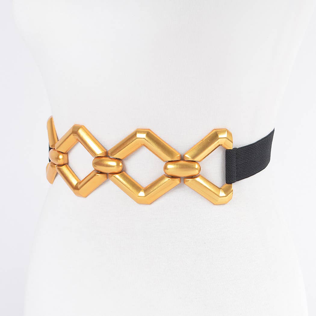 MULTI METAL BUCKLE ELASTIC PLUS SIZE BELT: BKGD