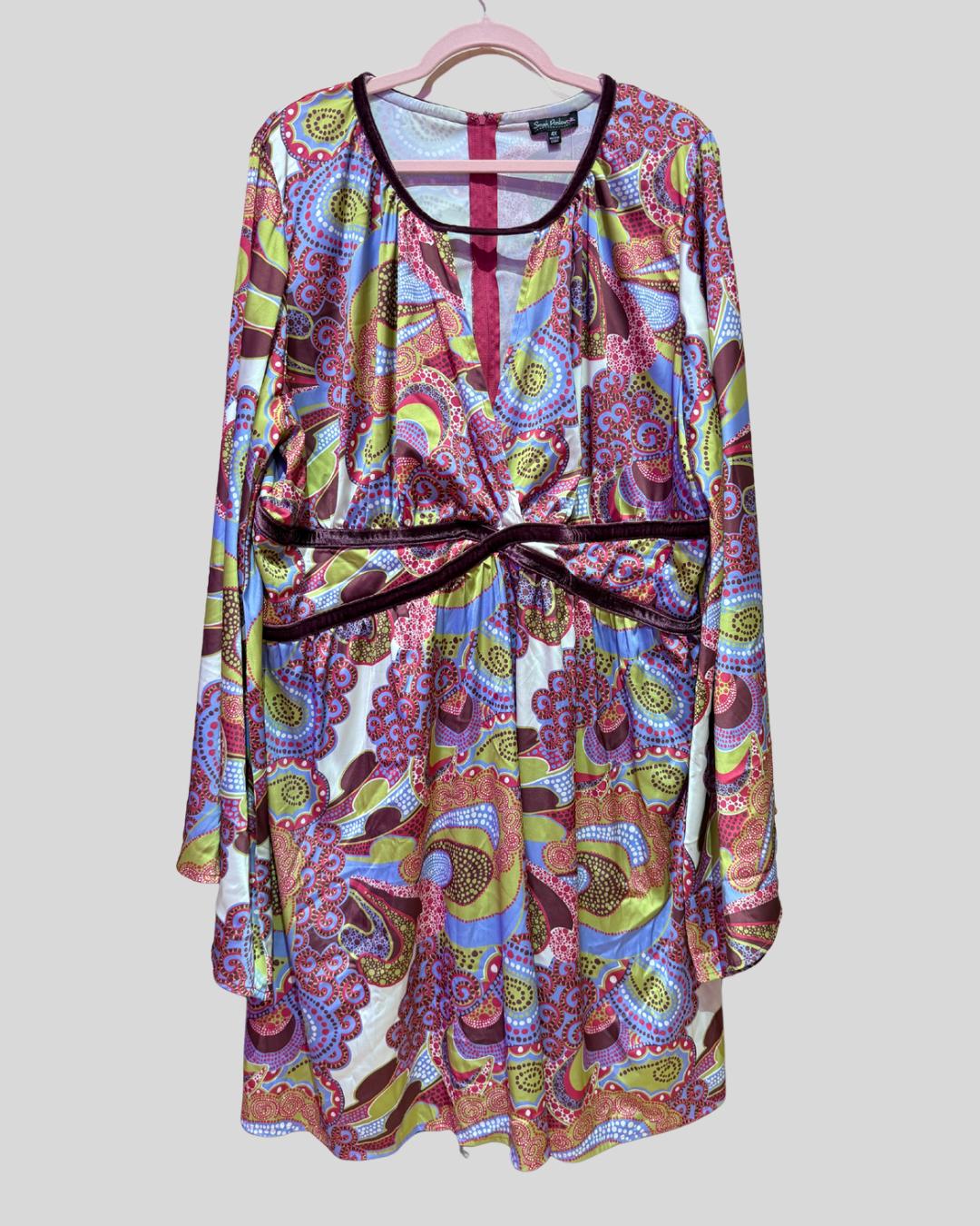 Smak Parlour Paisley Satin Dress (fits 3X)