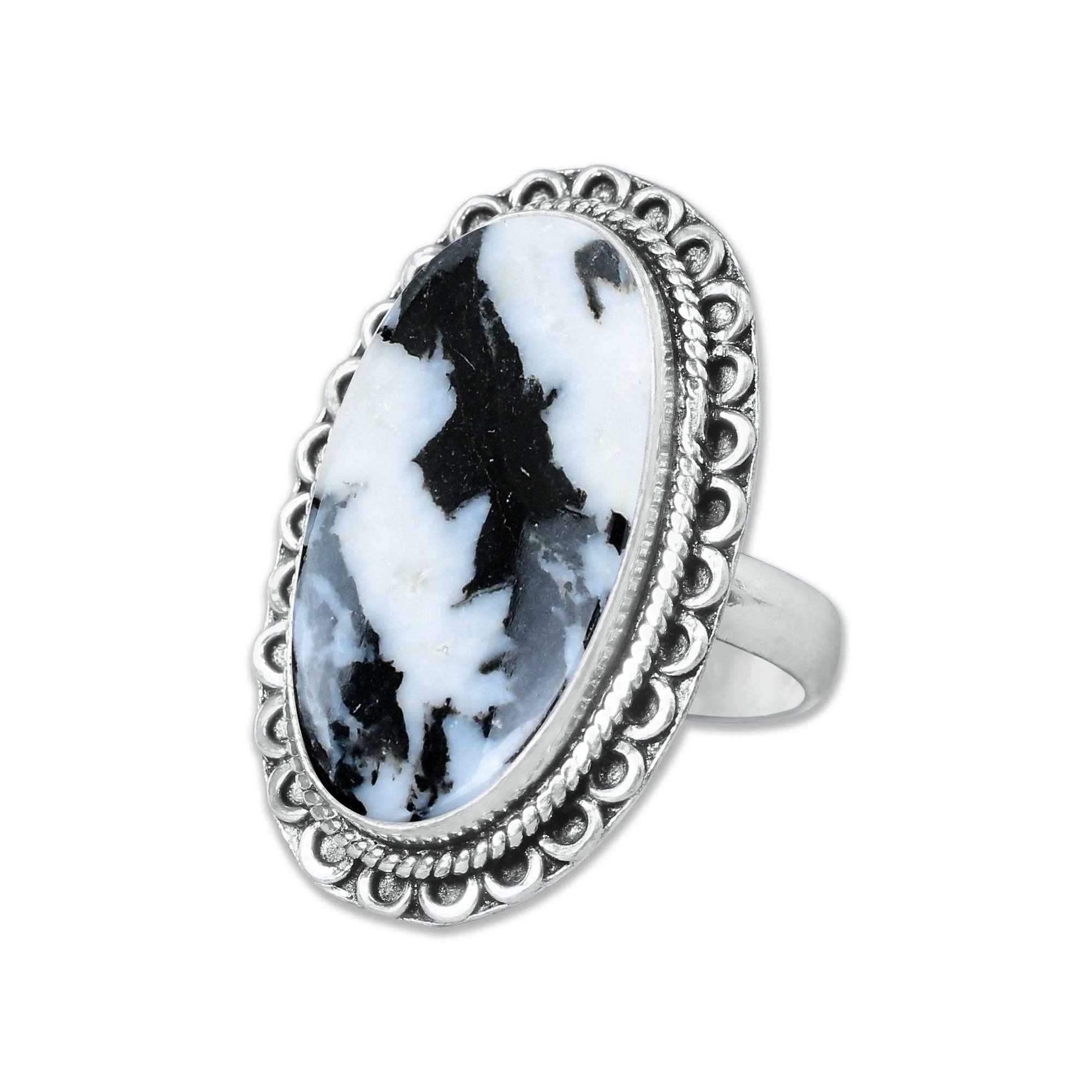 Buffalo Turquoise Rings – Handmade, Silver-Plated, Boho Style: 10 Rings