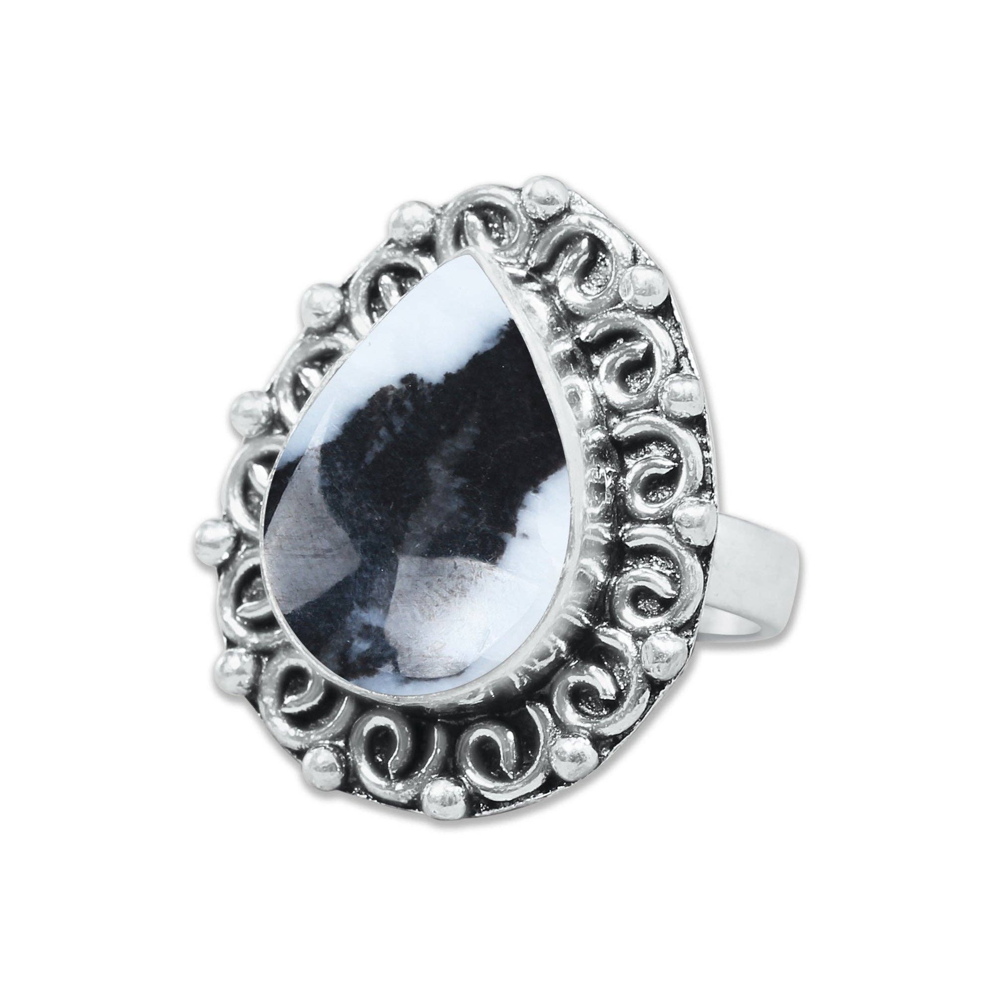 Buffalo Turquoise Rings – Handmade, Silver-Plated, Boho Style: 10 Rings
