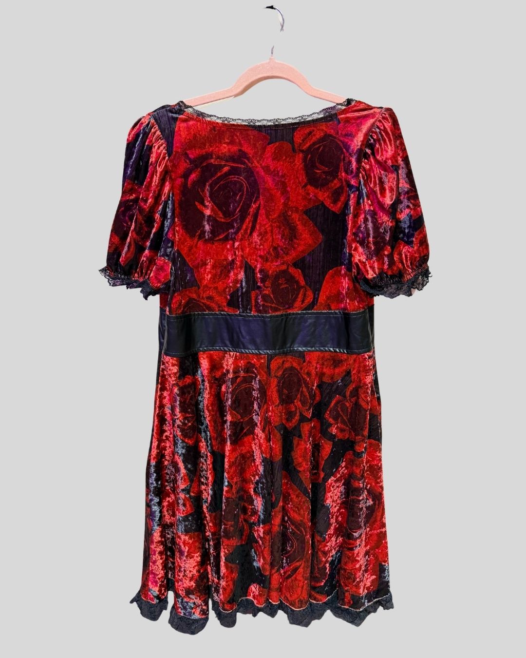 ROMWE Red Velvet Rose Dress (2X)