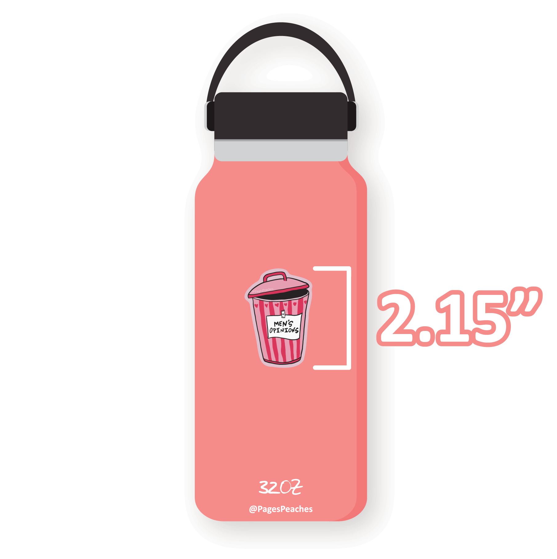 Men's Opinions Waterproof Vinyl Sticker for Water Bottles