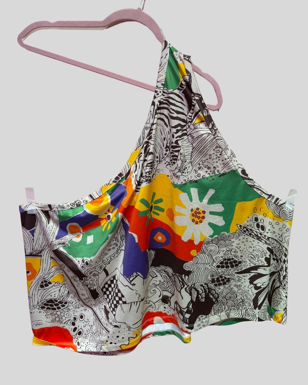 Wray One Shoulder Orange Multi Top (5x)