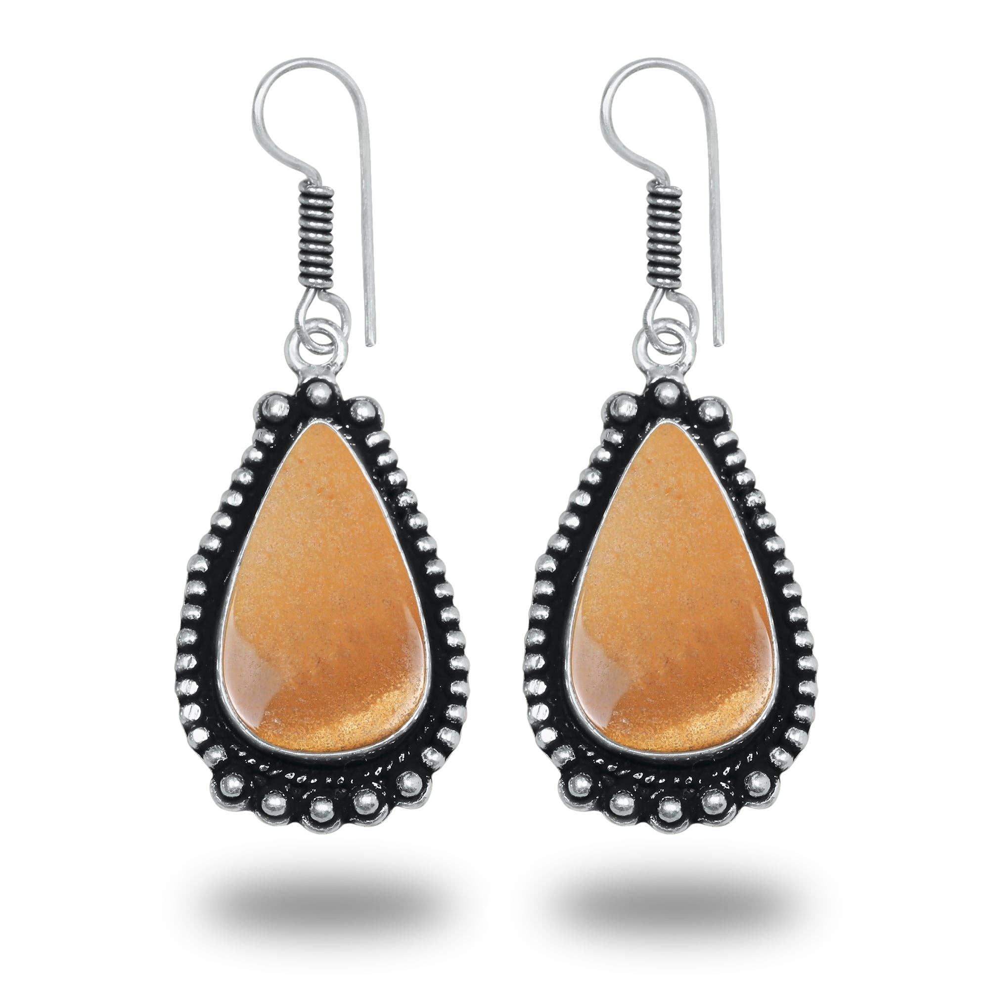 Boho Designer Earrings – Silver-Plated, Handmade, Assorted Gemstones | Wholesale: Pack of 20