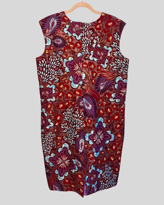 Handmade in Togo Purple Floral Dress (XL)
