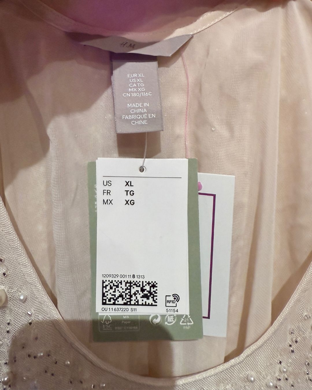 H&M NWT pearl beaded dress (XL)