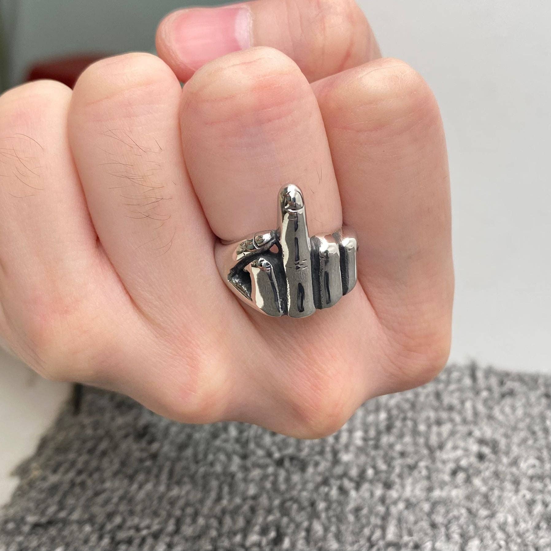 'Fuck' Men's Stainless Steel Ring - MJ/MR: 10