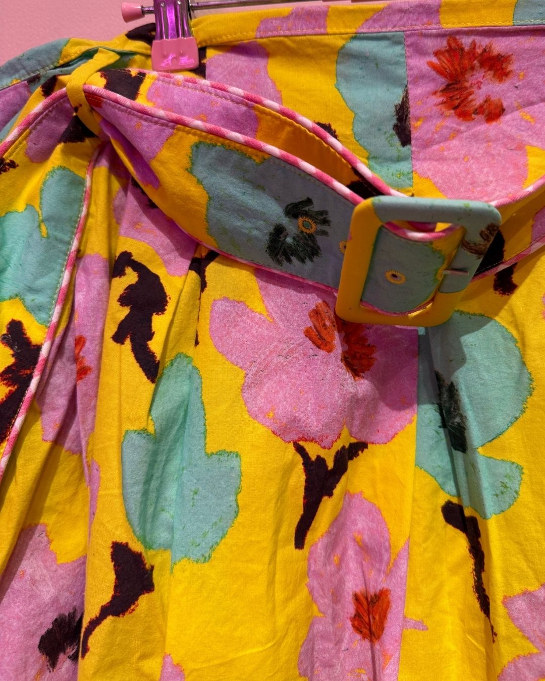 Rachel Antonoff yellow floral belted skirt (18)