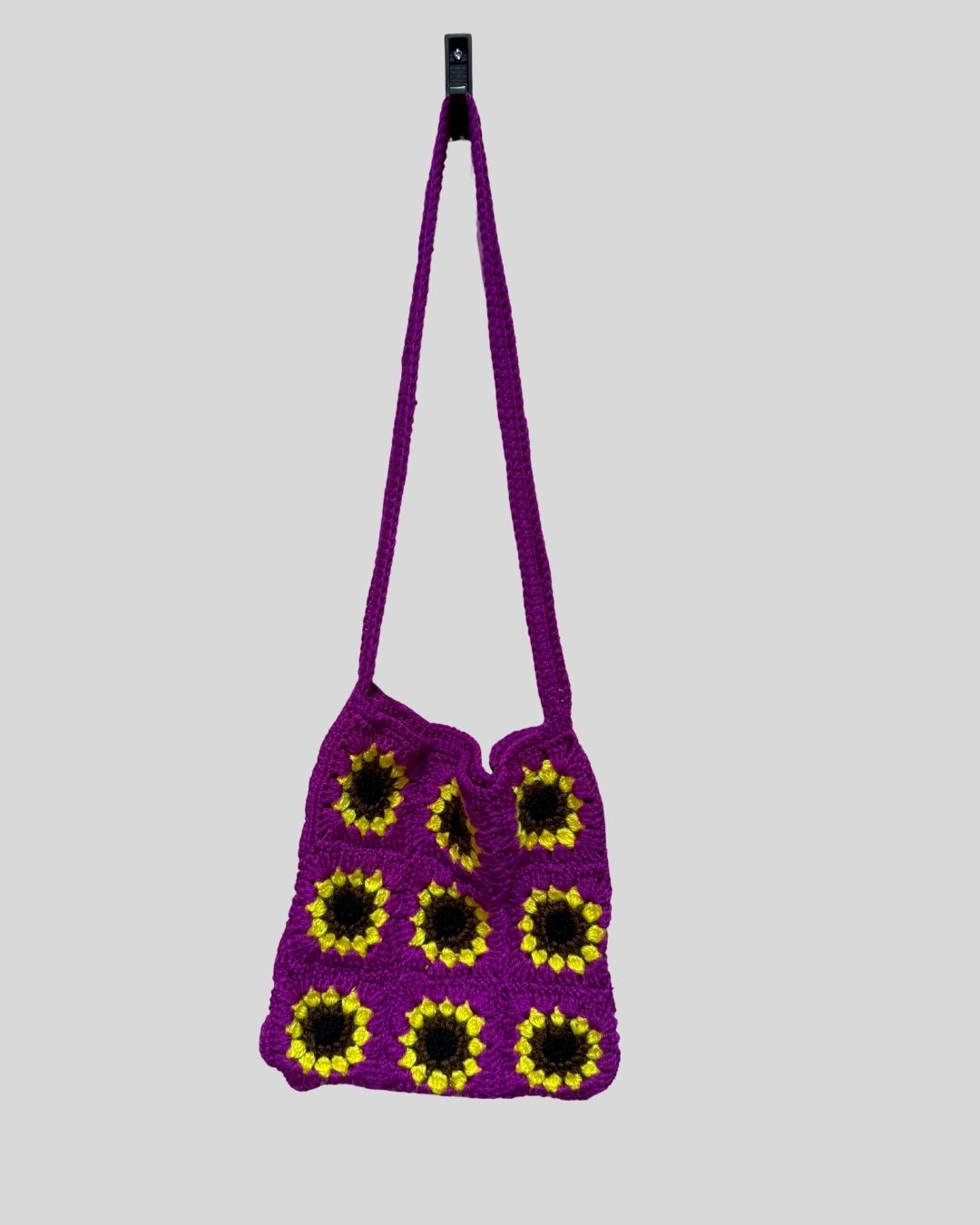 Arts & Crafts by Ms J Purple Crochet Bag