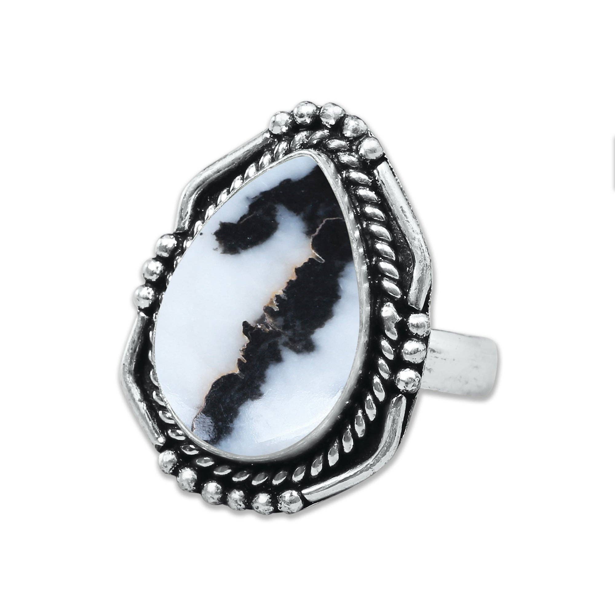 Buffalo Turquoise Rings – Handmade, Silver-Plated, Boho Style: 10 Rings