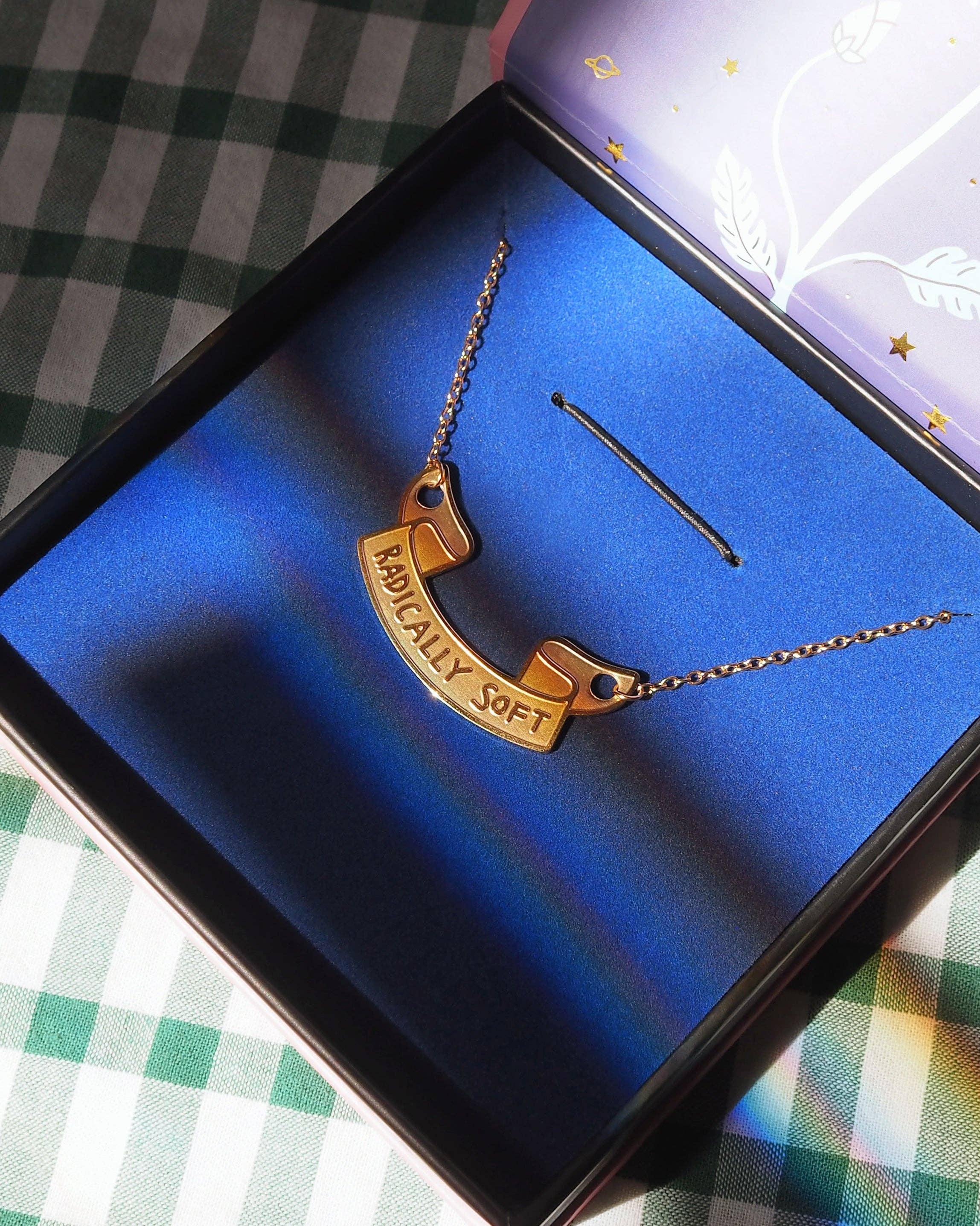 Radically Soft Slogan Necklace: Gold