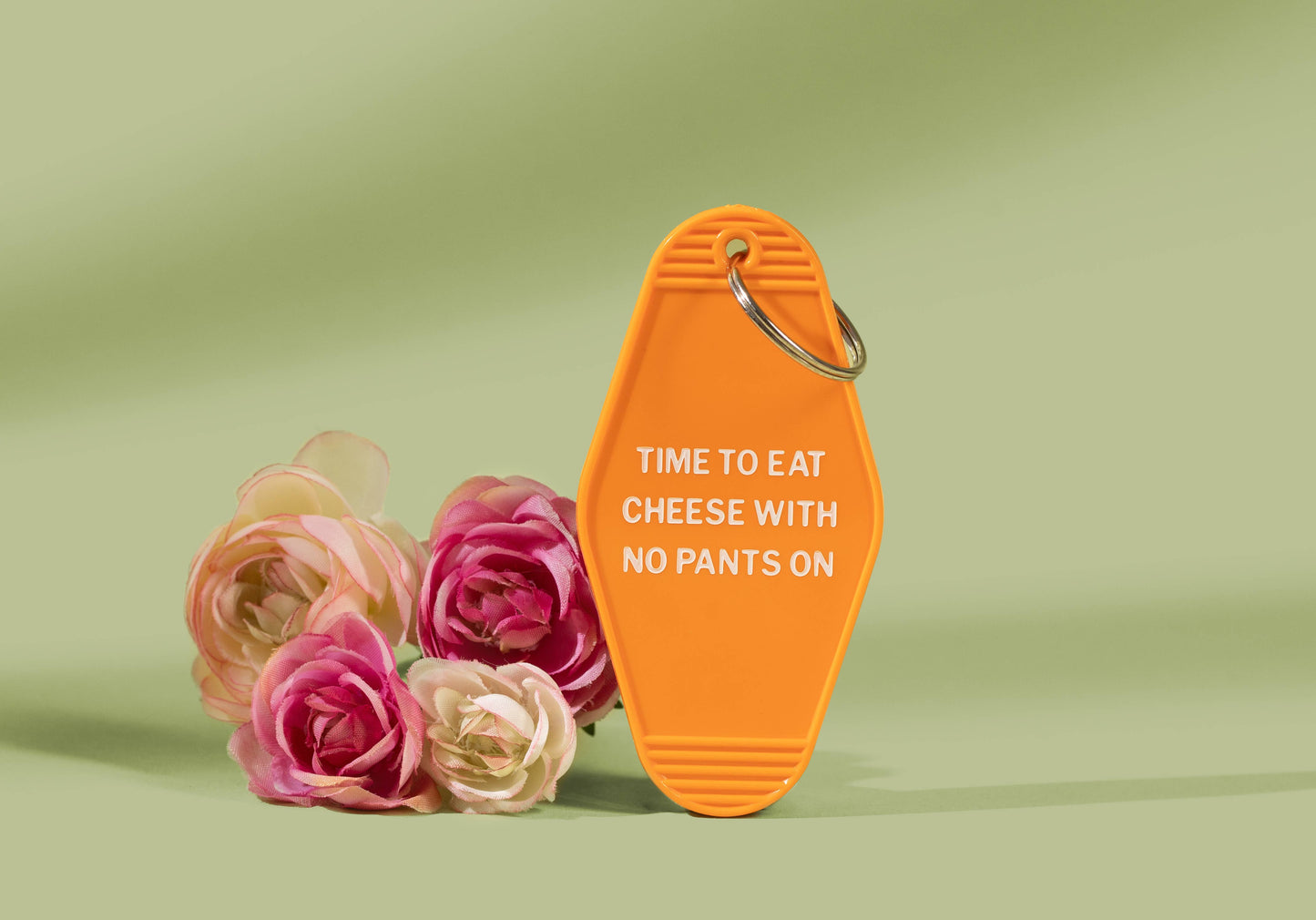 GetBullish - Time To Eat Cheese with No Pants On Motel Style Keychain