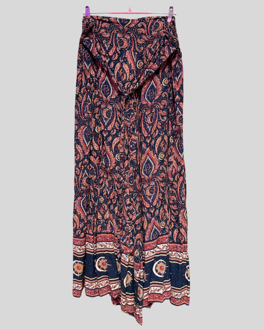 Vagary Paisley Wide Leg Palazzo Pants with Tie Waist (fits 3X)