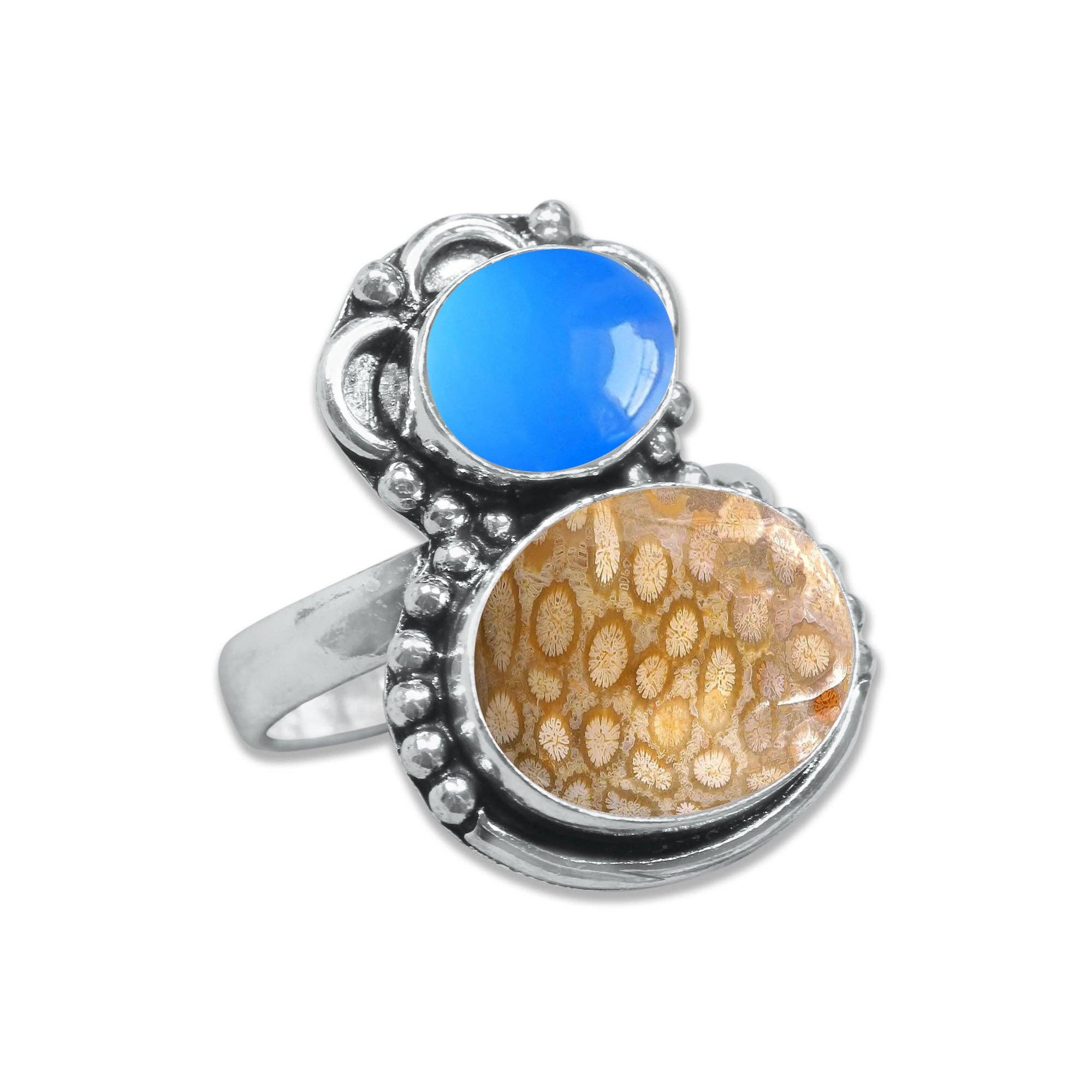 Multi-Stone Rings – Silver-Plated, Handmade, Boho Gemstone Combinations (US Sizes 6–10, Non-Adjustable) | Wholesale: 10 Rings