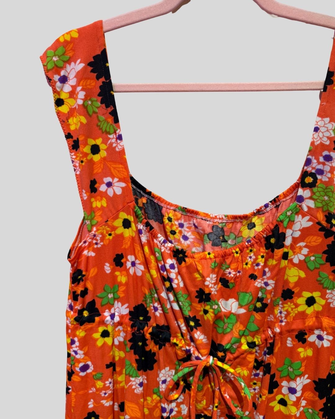 Vintage Handmade orange floral dress (2-3X)