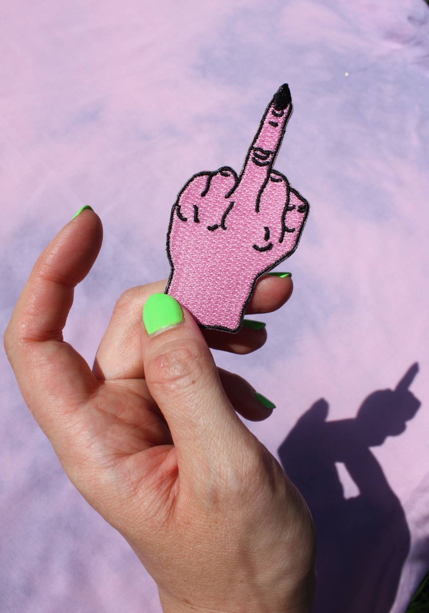 Peach Beast - Middle Finger Iron on Patch