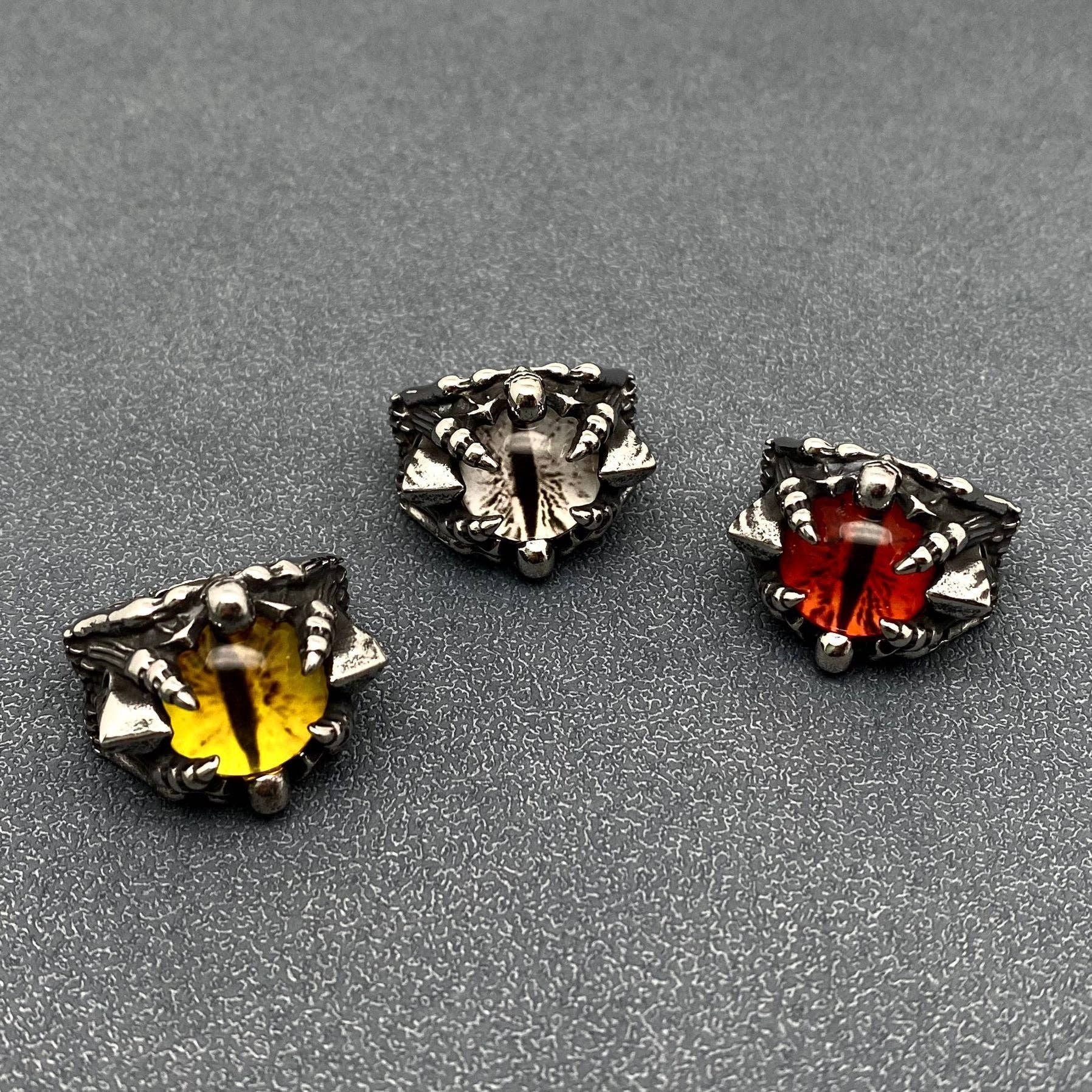 Skull Demon Eyes Stainless Steel Ring - MJ/MR/GT: Red / 10
