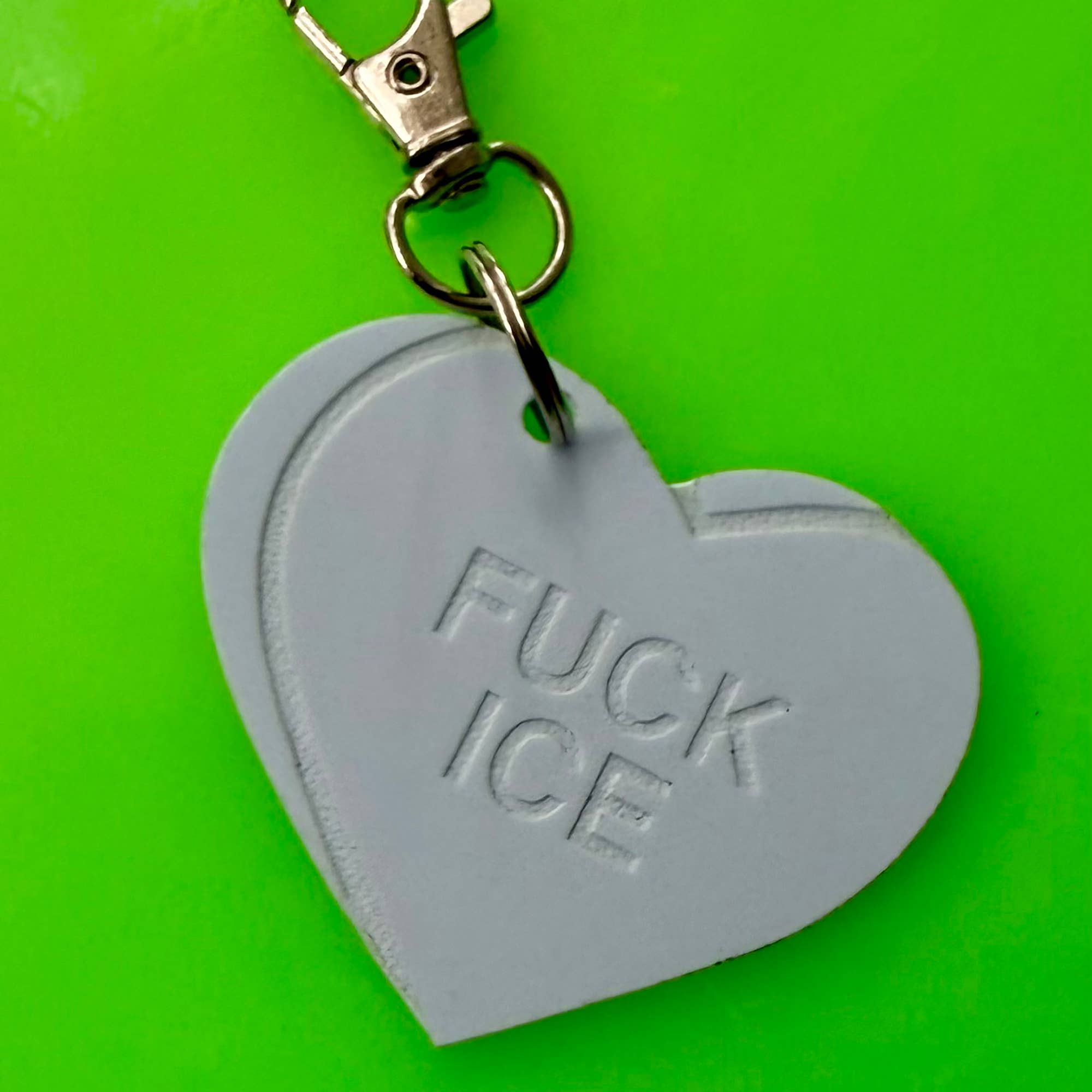 Heart Candy FUCK ICE Keychain Bag Charm: Purple