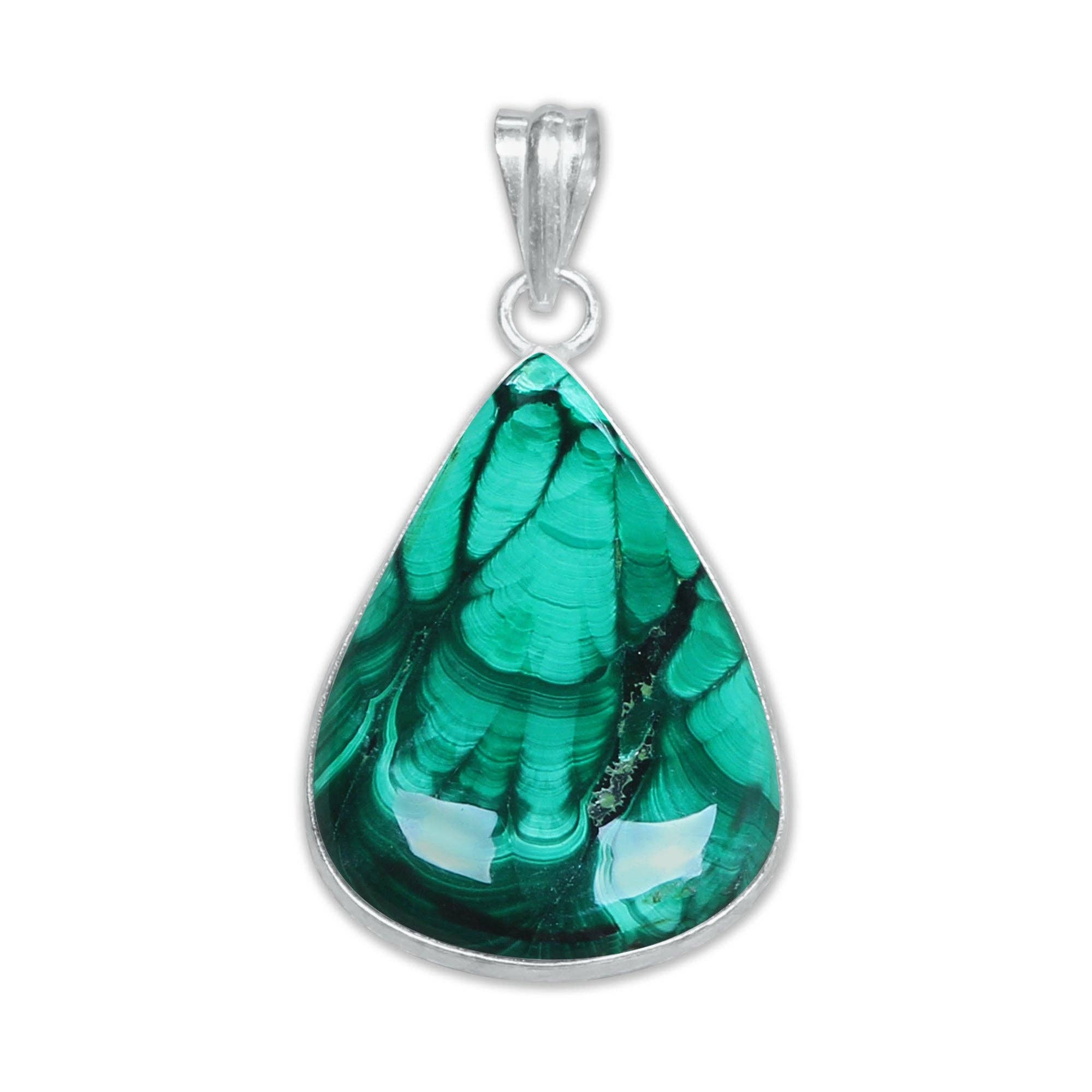 Malachite Minimalist Pendants – Silver-Plated, Handmade, Rich Green | Wholesale: 5 Pendants