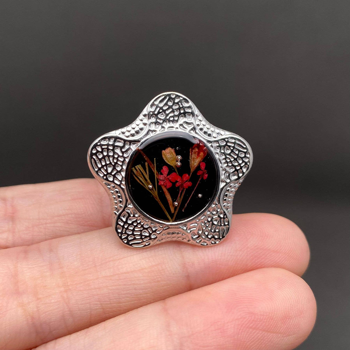 Dried Flowers Geometric 18K Gold Plated S.teel Ring - PDF: Style E