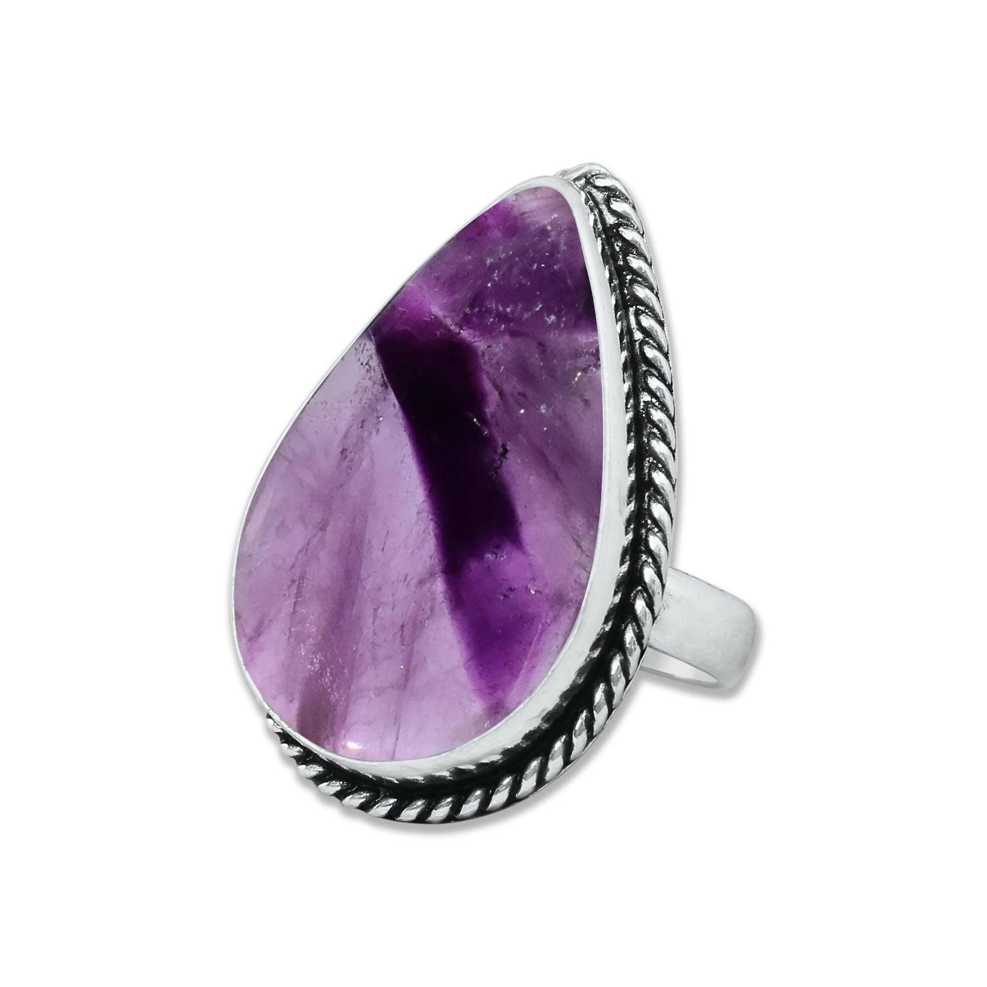 Star Amethyst Rings for Women – Silver-Plated, Handmade, Deep Purple (US Sizes 6–10, Non-Adjustable): 10 Rings