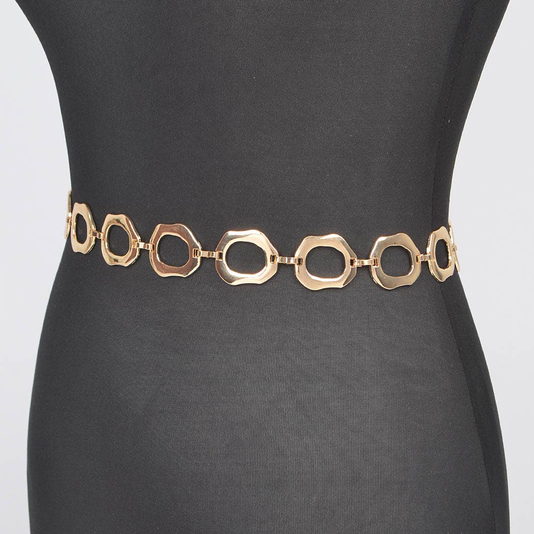 Hammered Plus Size Chain Belt: Silver