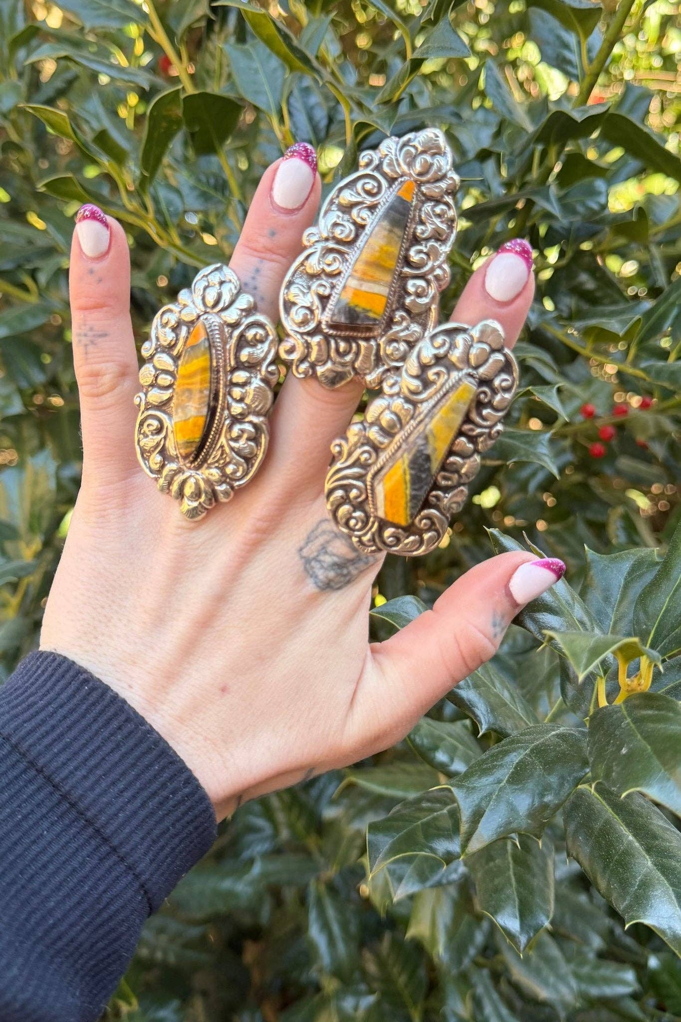 Epic Bumble Bee Jasper Statement Ring: 10