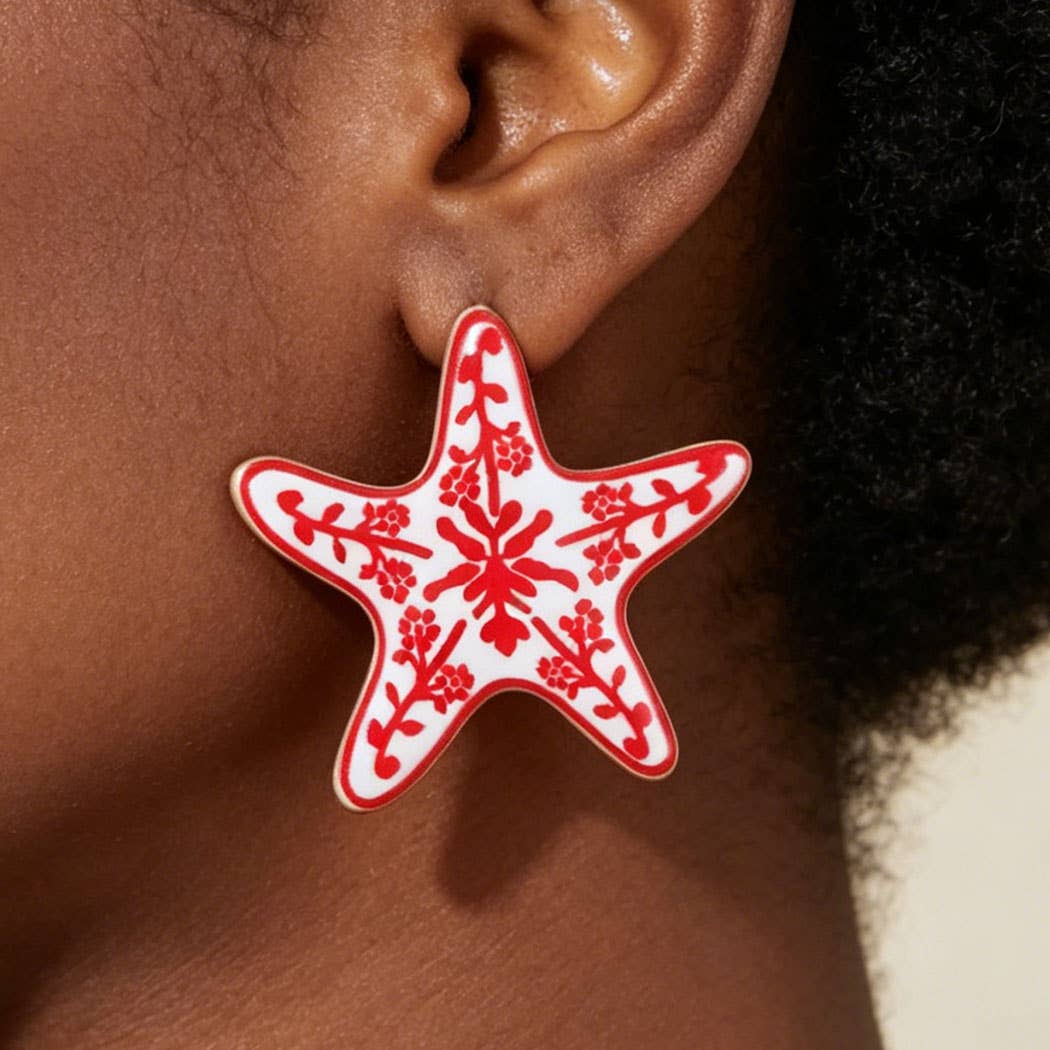 Antique Starfish Stud Earrings: BL