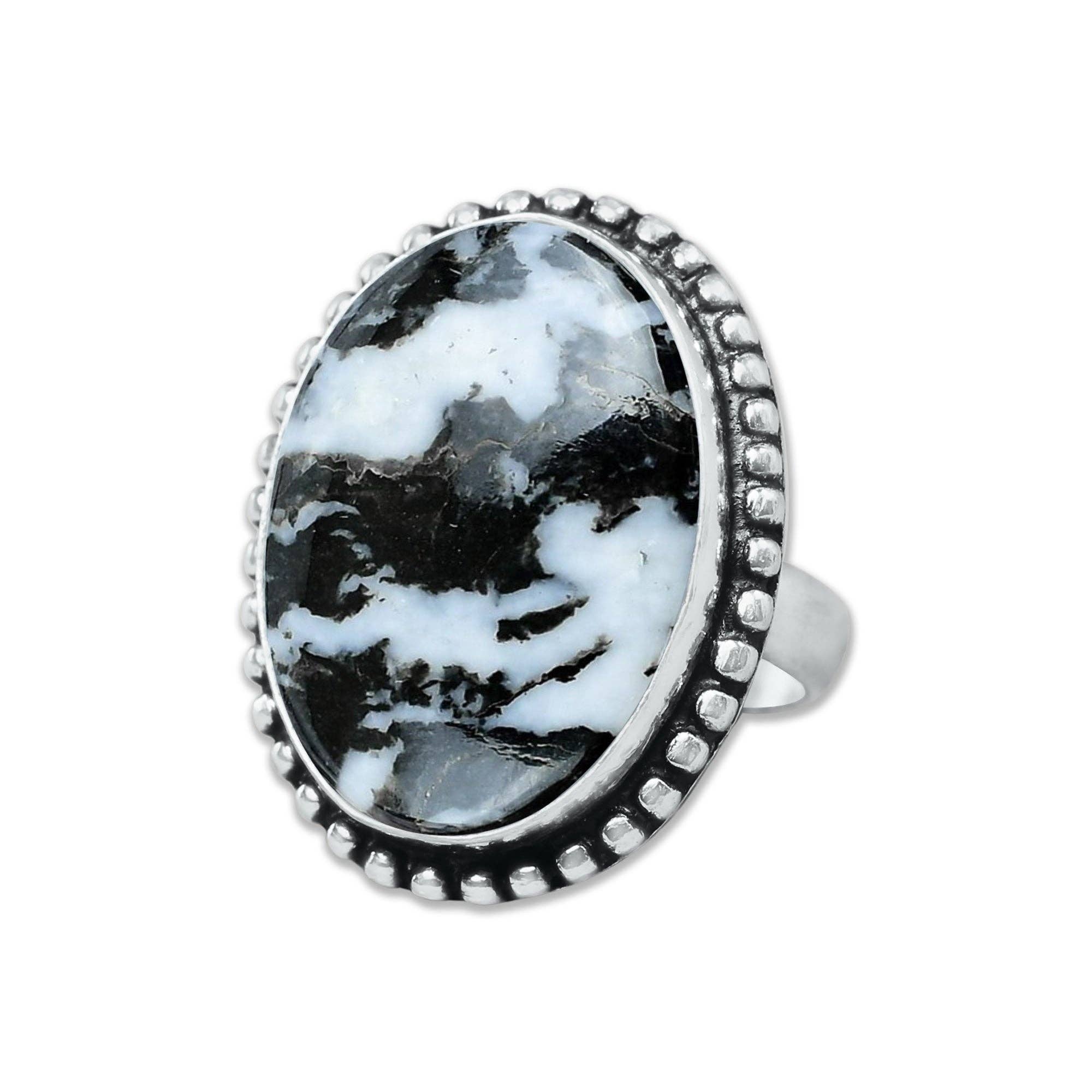 Buffalo Turquoise Rings – Handmade, Silver-Plated, Boho Style: 10 Rings