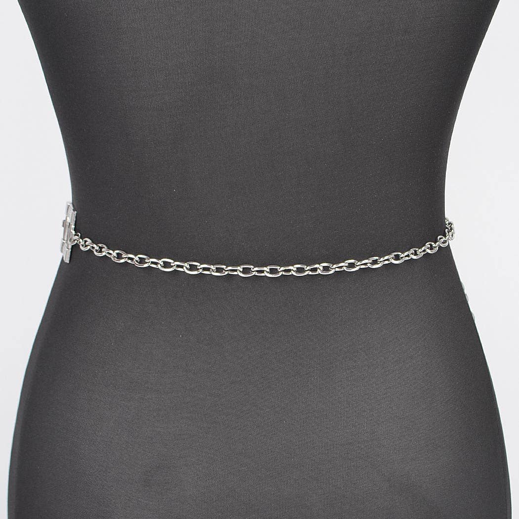 Gold Square Metal Plus Size Chain Belt  25-60 waist