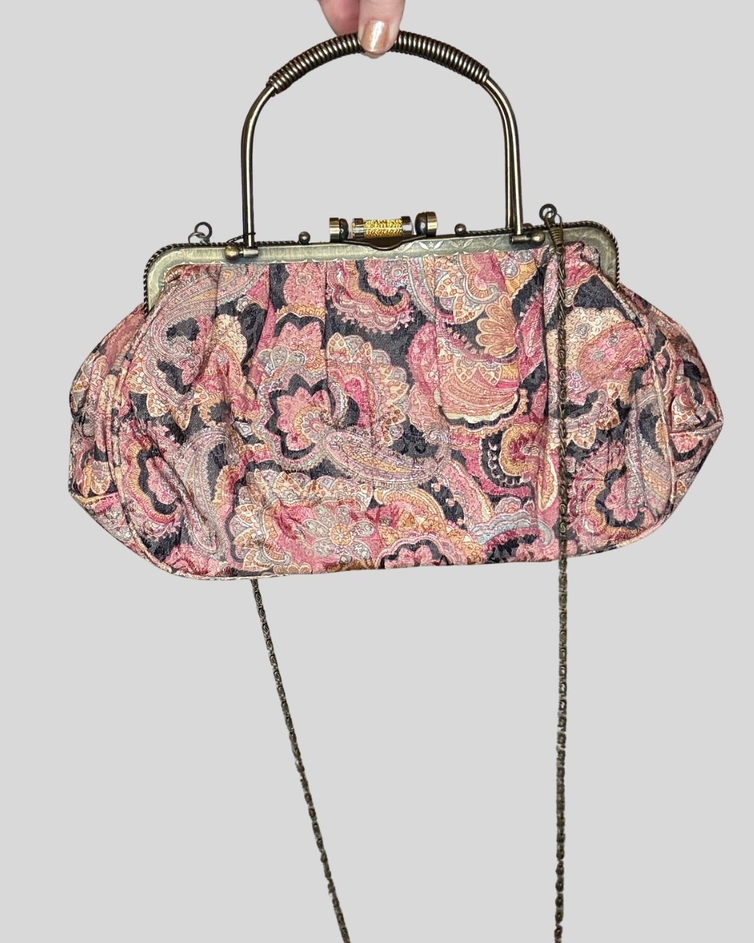VTG Unbranded Pink Paisley Clutch Purse