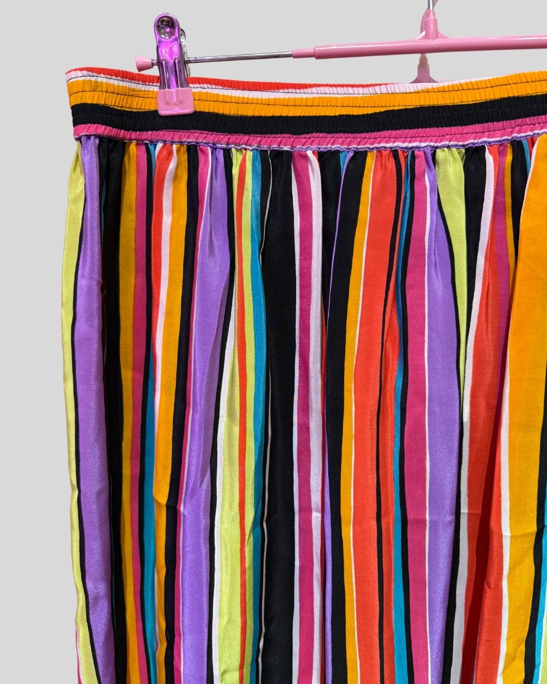 Vintage DIANA GILLMAN rainbow silk skirt (1X)