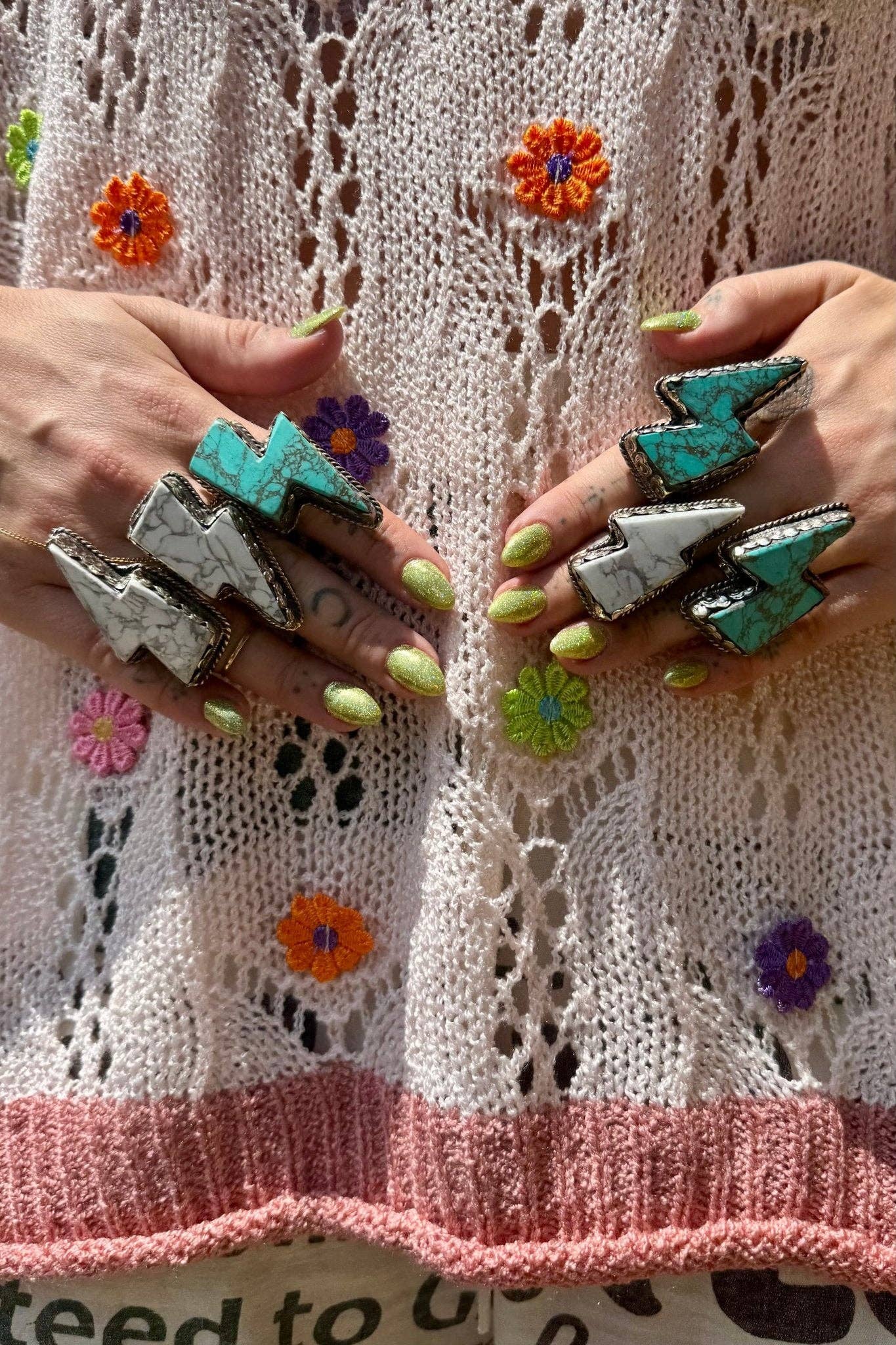 Bolt Ring: White Howlite
