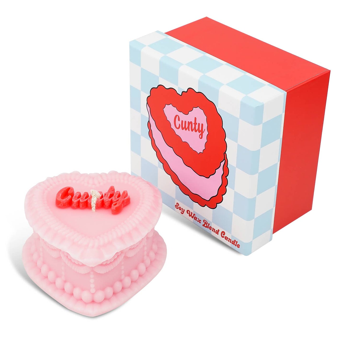 FUN CLUB - Cunty Heart Candle (cute, vintage cake candle, funny gift)