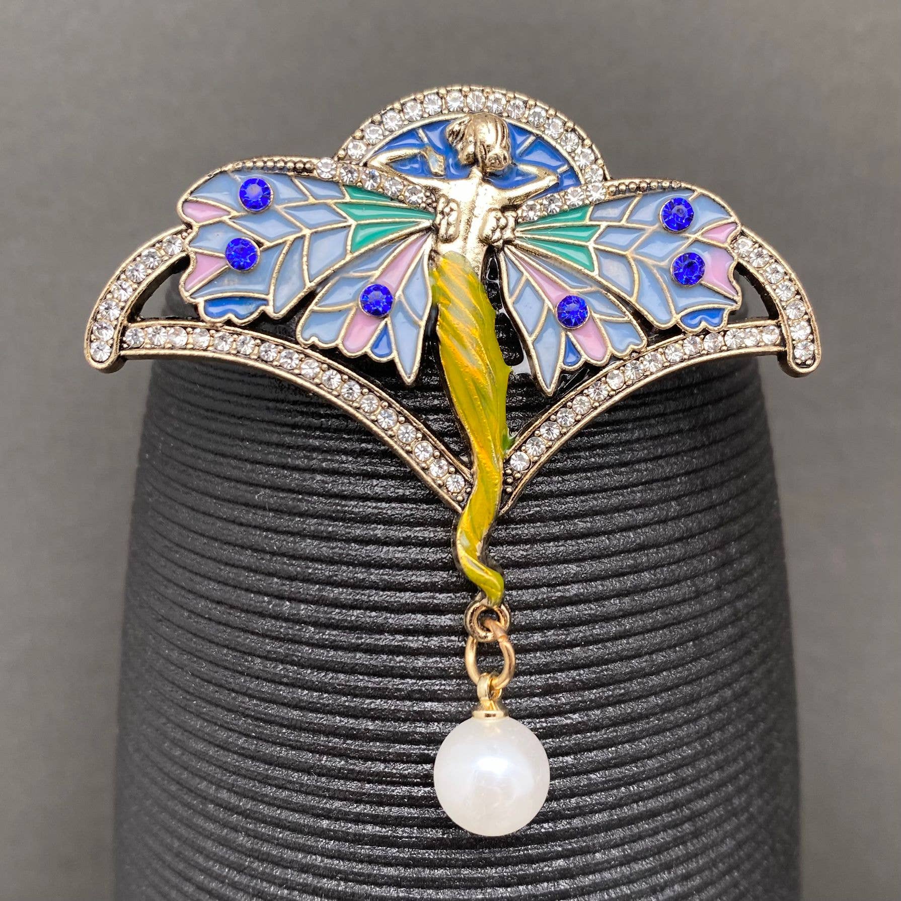 Rhinestones Inlaid Enamel Elf Brooch